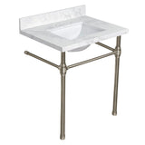 Mayorca 31-Inch Quartz Console Sink with Brass Legs (8-Inch, 3-Hole)