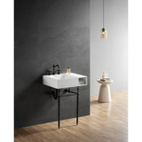 Aurelius 24-Inch Solid Surface Console Sink with Brass Legs (8-Inch, 3-Hole)