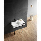 Aurelius 36-Inch Solid Surface Console Sink with Stainless Steel Legs (8-Inch, 3-Hole)