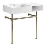Aurelius 36-Inch Solid Surface Console Sink with Stainless Steel Legs (8-Inch, 3-Hole)