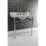 Templeton 36-Inch Carrara Marble Vanity Sink Top (8" Faucet Drillings)