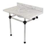 Templeton 36-Inch Carrara Marble Vanity Top with Acrylic Legs (8-Inch, 3-Hole)