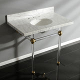 Templeton 36-Inch Carrara Marble Vanity Top with Acrylic Legs (8-Inch, 3-Hole)