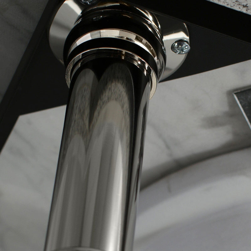 Templeton 36-Inch Carrara Marble Vanity Top with Brass Legs (8-Inch, 3-Hole)