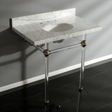 Templeton 36-Inch Carrara Marble Vanity Top with Acrylic Legs (8-Inch, 3-Hole)