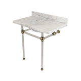 Templeton 36-Inch Carrara Marble Vanity Top with Acrylic Legs (8-Inch, 3-Hole)