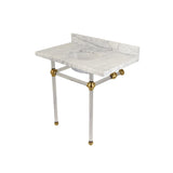 Templeton 36-Inch Carrara Marble Vanity Top with Acrylic Legs (8-Inch, 3-Hole)