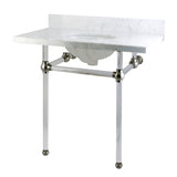 Templeton 36-Inch Carrara Marble Vanity Top with Acrylic Legs (8-Inch, 3-Hole)