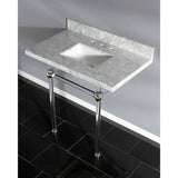 Templeton 36-Inch Carrara Marble Vanity Top with Acrylic Legs (8-Inch, 3-Hole)