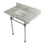 Templeton 36-Inch Carrara Marble Vanity Top with Acrylic Legs (8-Inch, 3-Hole)