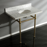 Templeton 36-Inch Carrara Marble Vanity Top with Brass Legs (8-Inch, 3-Hole)