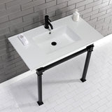 Monarch 37-Inch Ceramic Console Sink with Stainless Steel Legs (1-Hole)