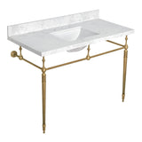 Mayorca 49-Inch Quartz Console Sink with Brass Legs (8-Inch, 3-Hole)