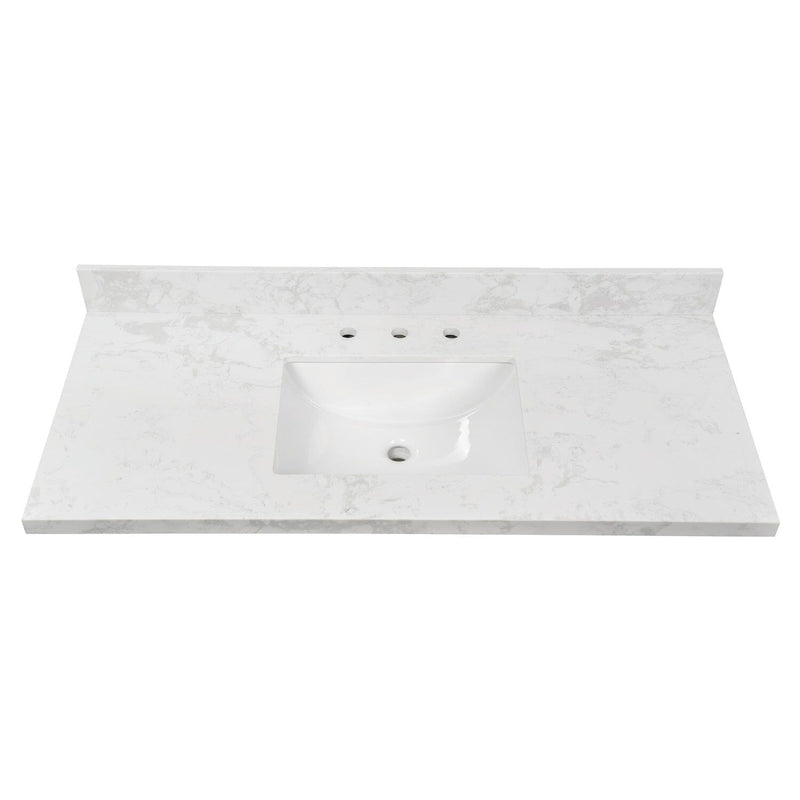 Ferrara 49-Inch Quartz Vanity Top (8" Faucet Drillings)
