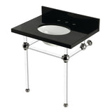 Templeton 30-Inch Black Granite Console Sink with Acrylic Legs