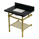 Templeton 30-Inch Console Sink with Brass Legs (8-Inch, 3 Hole)