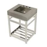Kingston Commercial 25-Inch Stainless Steel Console Sink with Steel Base (8-Inch, 3-Hole)