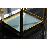 Kingston Commercial 25-Inch Stainless Steel Console Sink with Steel Base and Glass Shelf (8-Inch, 3-Hole)