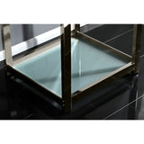 Kingston Commercial 25-Inch Stainless Steel Console Sink with Steel Base and Glass Shelf (8-Inch, 3-Hole)