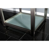 Kingston Commercial 25-Inch Stainless Steel Console Sink with Steel Base and Glass Shelf (8-Inch, 3-Hole)