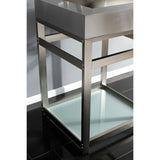 Kingston Commercial 25-Inch Stainless Steel Console Sink with Steel Base and Glass Shelf (8-Inch, 3-Hole)