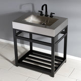 Kingston Commercial 31-Inch Stainless Steel Console Sink with Steel Base (8-Inch, 3-Hole)