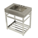 Kingston Commercial 31-Inch Stainless Steel Console Sink with Steel Base (8-Inch, 3-Hole)