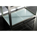 Kingston Commercial 37-Inch Stainless Steel Console Sink with Steel Base and Glass Shelf (8-Inch, 3-Hole)