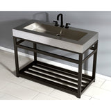 Kingston Commercial 49-Inch Stainless Steel Console Sink with Steel Base (8-Inch, 3-Hole)