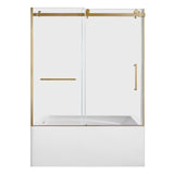 60-Inch Acrylic Rectangular 3-Wall Anti-Skid Alcove Tub with Tub Door, Left Hand Drain
