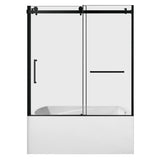 60-Inch Acrylic Rectangular 3-Wall Alcove Tub with Tub Door, Right Hand Drain