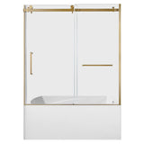 60-Inch Acrylic Rectangular 3-Wall Alcove Tub with Tub Door, Right Hand Drain