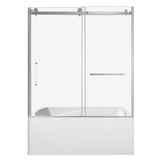 60-Inch Acrylic Rectangular 3-Wall Alcove Tub with Tub Door, Right Hand Drain