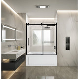 60-Inch Acrylic Rectangular 3-Wall Anti-Skid Alcove Tub with Tub Door, Right Hand Drain