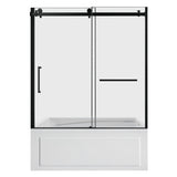 60-Inch Acrylic Rectangular 3-Wall Anti-Skid Alcove Tub with Tub Door, Right Hand Drain