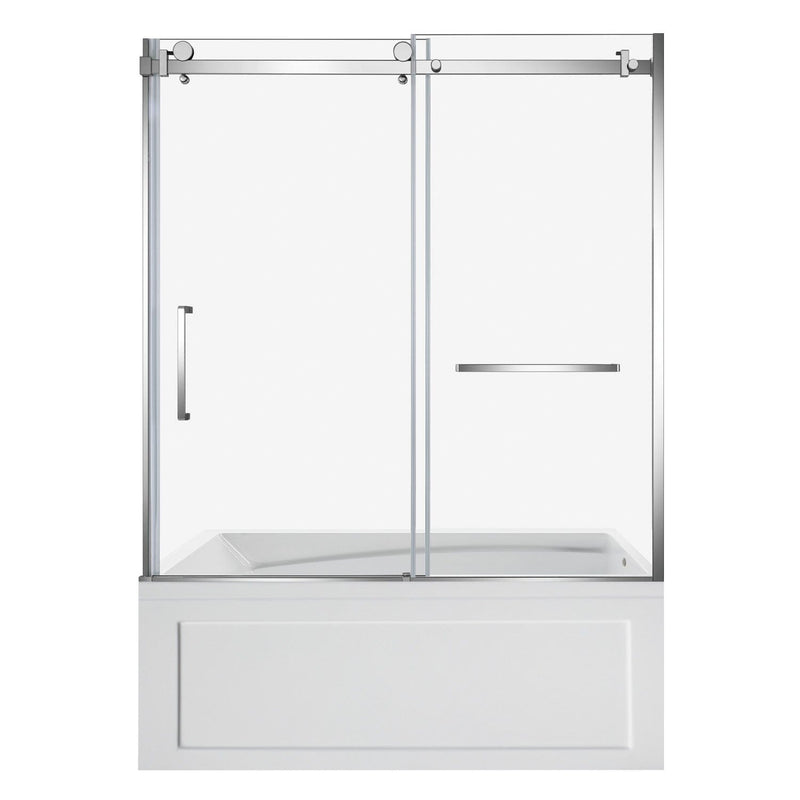 60-Inch Acrylic Rectangular 3-Wall Anti-Skid Alcove Tub with Tub Door, Right Hand Drain