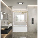 60-Inch Acrylic Rectangular 3-Wall Anti-Skid Alcove Tub with Tub Door, Right Hand Drain