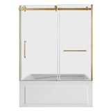 60-Inch Acrylic Rectangular 3-Wall Anti-Skid Alcove Tub with Tub Door, Right Hand Drain