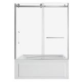 60-Inch Acrylic Rectangular 3-Wall Anti-Skid Alcove Tub with Tub Door, Right Hand Drain
