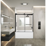 60-Inch Acrylic Rectangular 3-Wall Anti-Skid Alcove Tub with Tub Door, Right Hand Drain