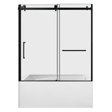 60-Inch Acrylic Rectangular 3-Wall Anti-Skid Alcove Tub with Tub Door, Right Hand Drain