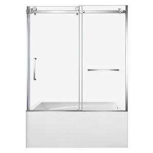 60-Inch Acrylic Rectangular 3-Wall Anti-Skid Alcove Tub with Tub Door, Right Hand Drain