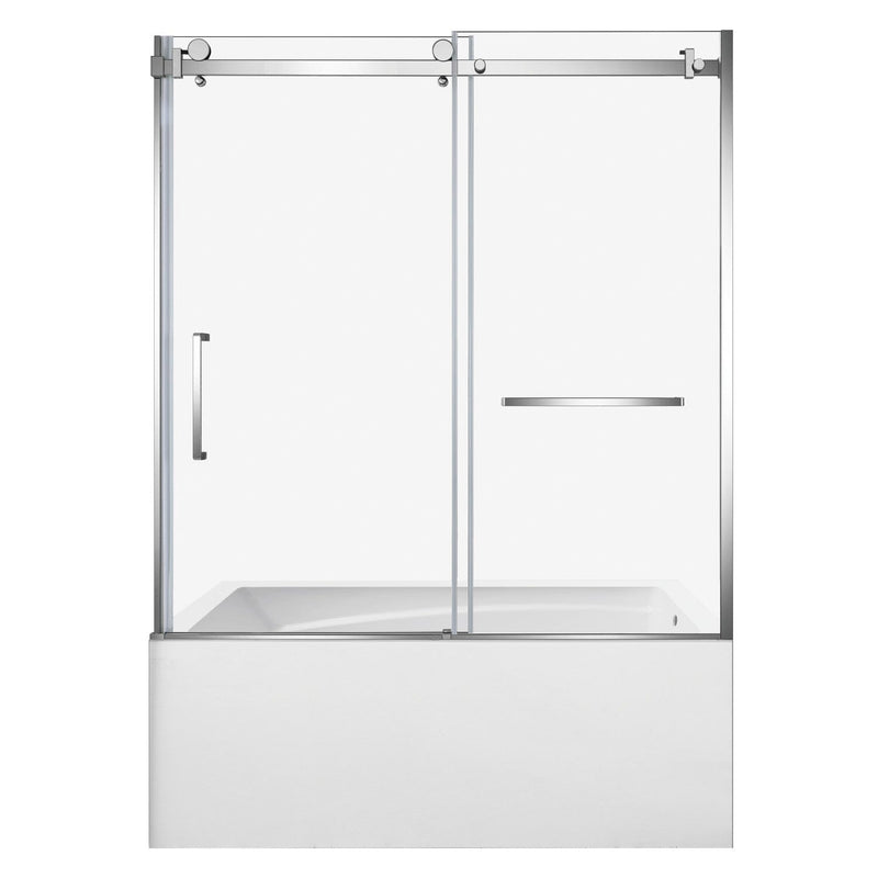 60-Inch Acrylic Rectangular 3-Wall Anti-Skid Alcove Tub with Tub Door, Right Hand Drain
