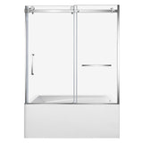 60-Inch Acrylic Rectangular 3-Wall Anti-Skid Alcove Tub with Tub Door, Right Hand Drain