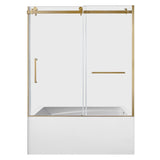 60-Inch Acrylic Rectangular 3-Wall Anti-Skid Alcove Tub with Tub Door, Right Hand Drain
