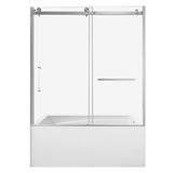 60-Inch Acrylic Rectangular 3-Wall Anti-Skid Alcove Tub with Tub Door, Right Hand Drain