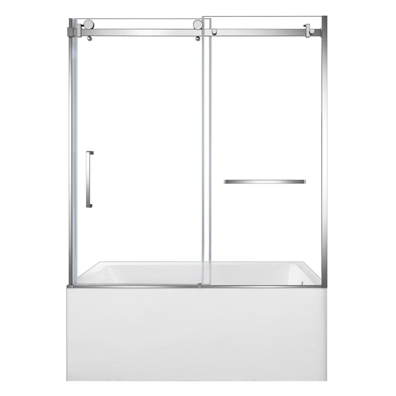 60-Inch Acrylic Rectangular 3-Wall Anti-Skid Alcove Tub with Tub Door, Right Hand Drain