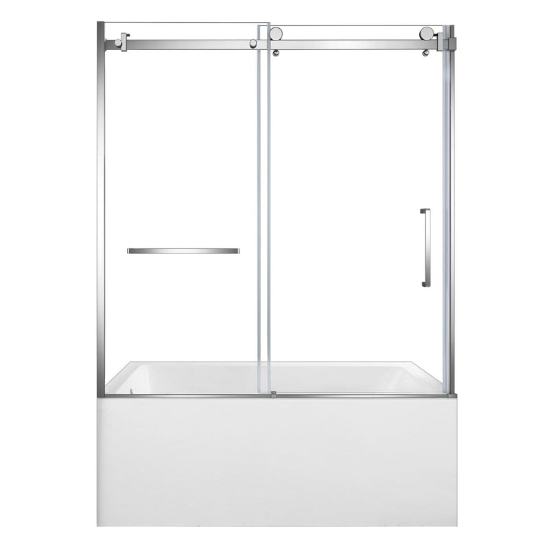 60-Inch Acrylic Rectangular 3-Wall Alcove Tub with Tub Door, Left Hand Drain