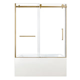 60-Inch Acrylic Rectangular 3-Wall Alcove Tub with Tub Door, Left Hand Drain