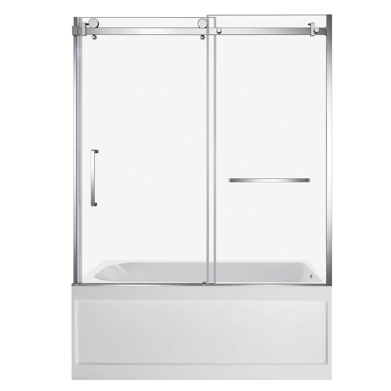 60-Inch Acrylic Rectangular 3-Wall Anti-Skid Alcove Tub with Tub Door, Right Hand Drain
